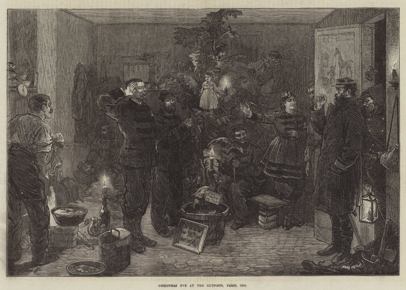Vigilia di Natale agli avamposti, Parigi, 1870 da Felix Regamey