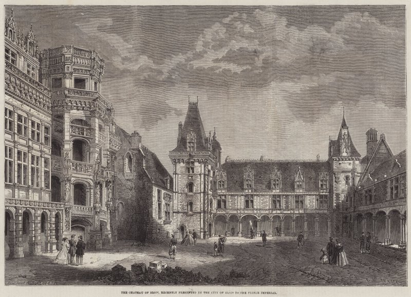 Il castello di Blois, recentemente presentato dalla città di Blois al Principe Imperiale da Felix Regamey