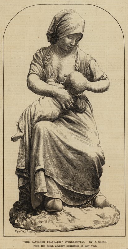 Una contadina francese, terracotta da Felix Regamey