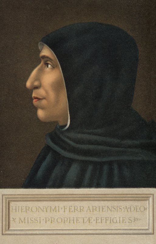 Girolamo Savonarola (litografia a colori) da Fra  Bartolomeo
