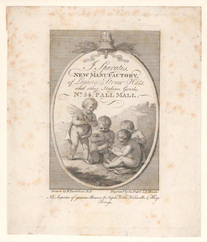 Carta commerciale, J Speratis da Francesco Bartolozzi