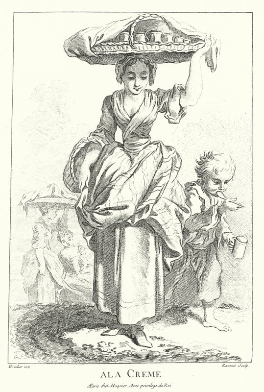 Venditore di crema (incisione) da Francois (after) Boucher