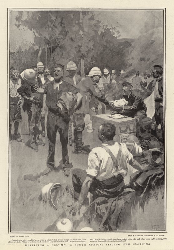 Riadattamento di una colonna in Sud Africa, distribuzione di nuovi abiti da Frank Craig