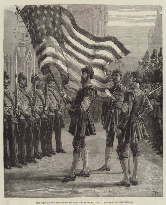 La processione del sindaco, saluto alla bandiera americana a Westminster da Frank Dadd