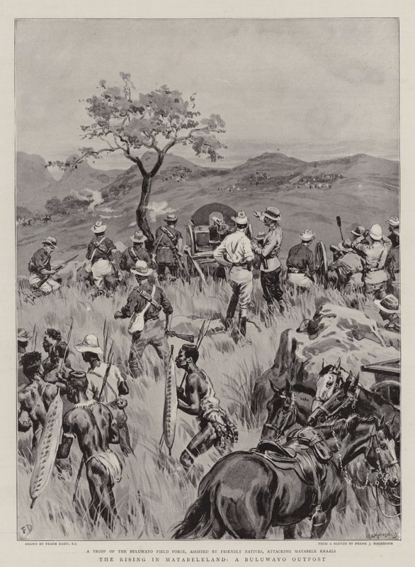 La rivolta in Matabeleland, un avamposto di Buluwayo da Frank Dadd