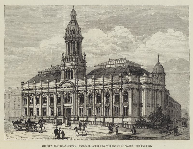 La nuova scuola tecnica, Bradford, inaugurata dal Principe di Galles da Frank Watkins