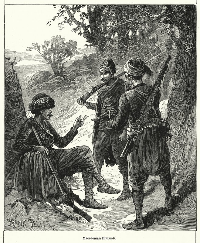 Briganti macedoni (incisione) da Frank (after) Feller
