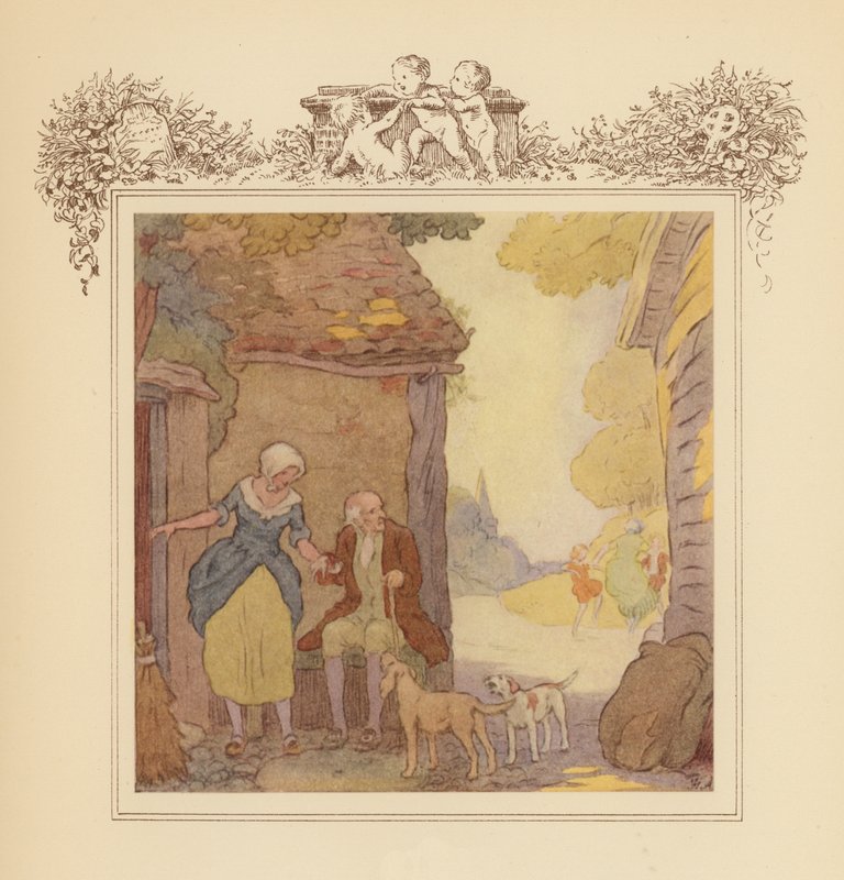Illustrazione per Elegia di Gray (litografia a colori) da Frank Adams