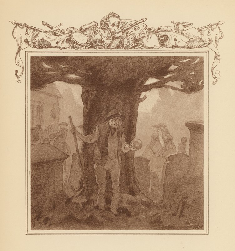 Illustrazione per Elegia di Gray (litografia a colori) da Frank Adams