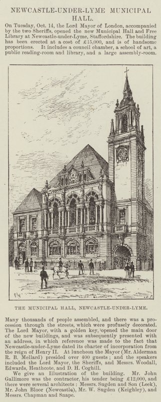Il Municipio, Newcastle-under-Lyme da Frank Watkins
