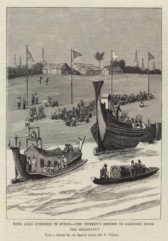 Con Lord Dufferin in Birmania, il ritorno del Viceré a Rangoon lungo l
