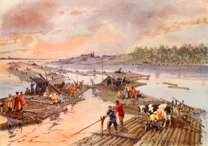 Zattere sul Volga da Frederic de Haenen