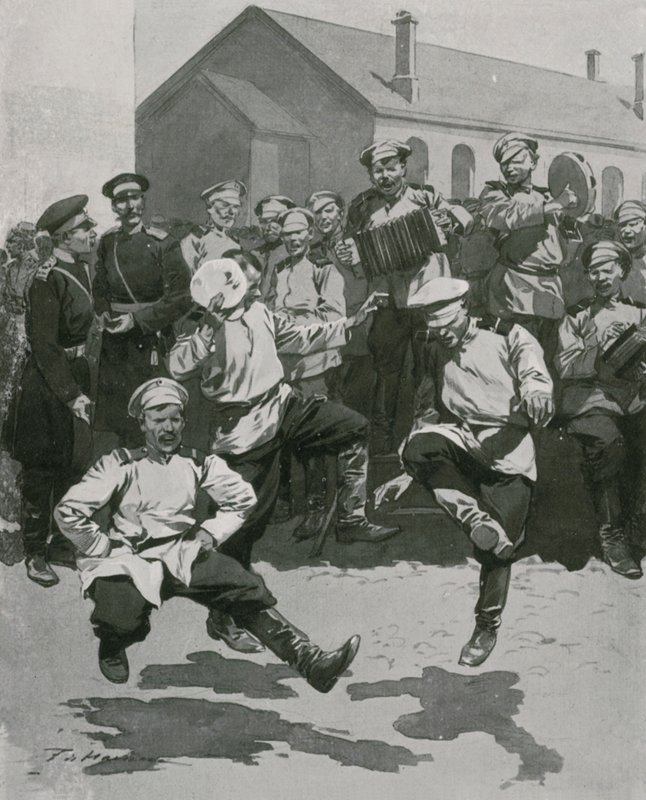 Soldati che ballano in caserma da Frederic de Haenen