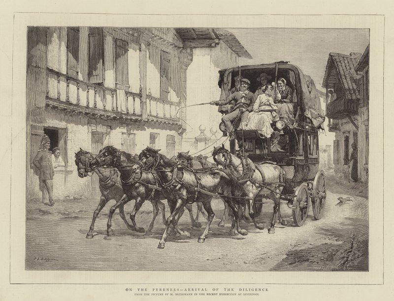 Sui Pirenei, arrivo della diligenza da Frederick Arthur Bridgman