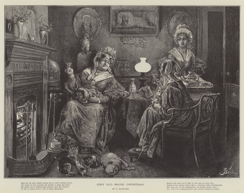 Natale delle vecchie signore accoglienti da Frederick Barnard