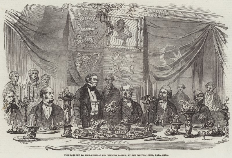 Il banchetto al Vice-Ammiraglio Sir Charles Napier, al Reform Club, Pall-Mall da Frederick John Skill