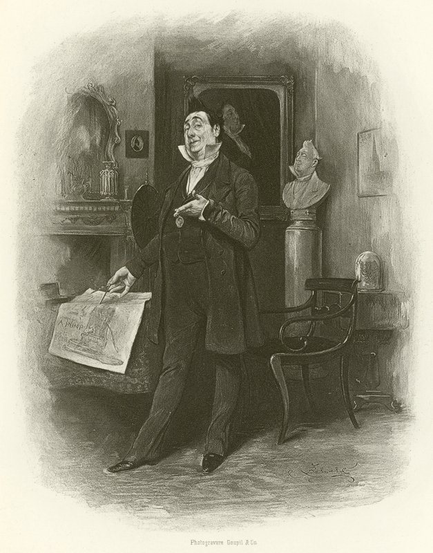 Mr. Pecksniff (incisione) da Frederick Barnard