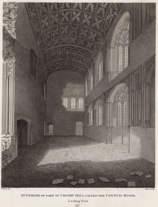 Interno di parte di Crosby Hall da Frederick Nash