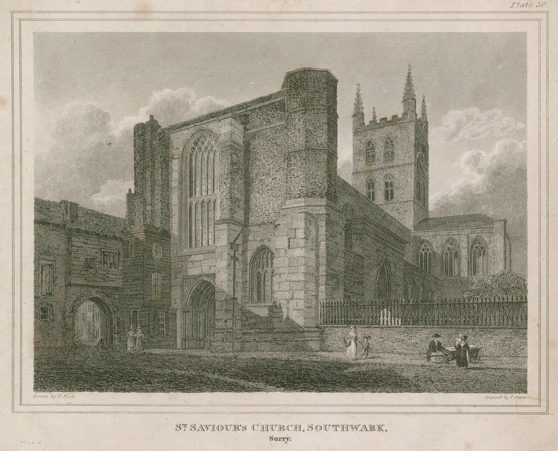 Chiesa di San Salvatore, Southwark, Surrey da Frederick Nash