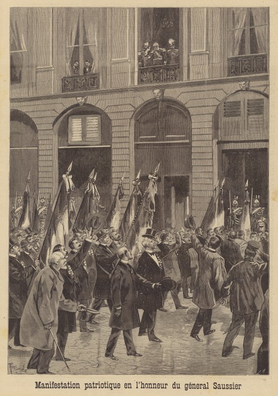 Dimostrazione patriottica in onore del generale Saussier da French School