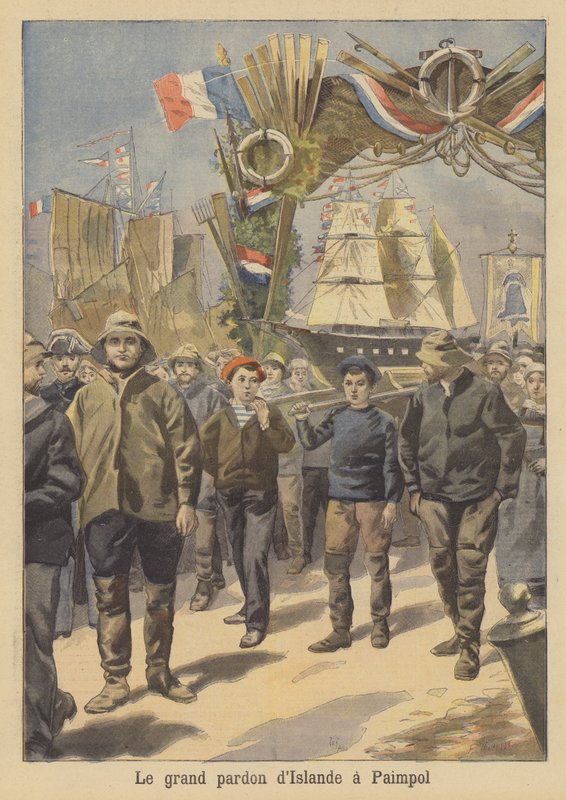 Processione di pescatori a Paimpol, Bretagna da French School
