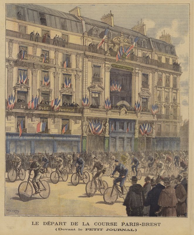 La partenza della corsa ciclistica Parigi-Brest da French School