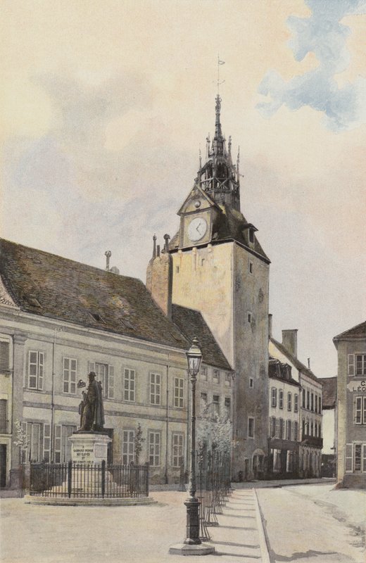 Beaune, Campanile e Statua di G Monge da French Photographer