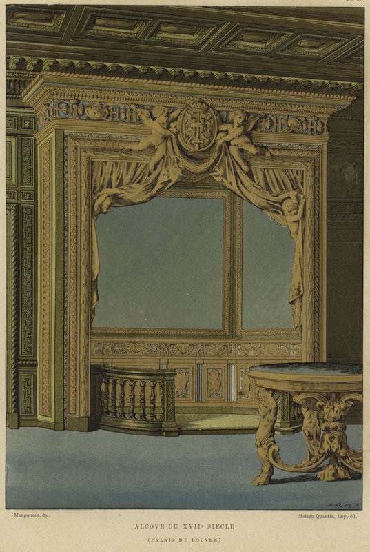 Alcova, Palazzo del Louvre, Parigi, XVII secolo da French School