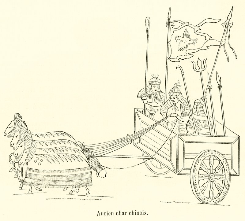 Antico carro cinese (incisione) da French School