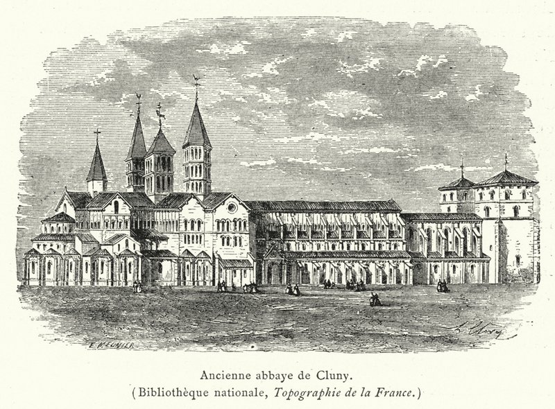 Antica abbazia di Cluny da French School