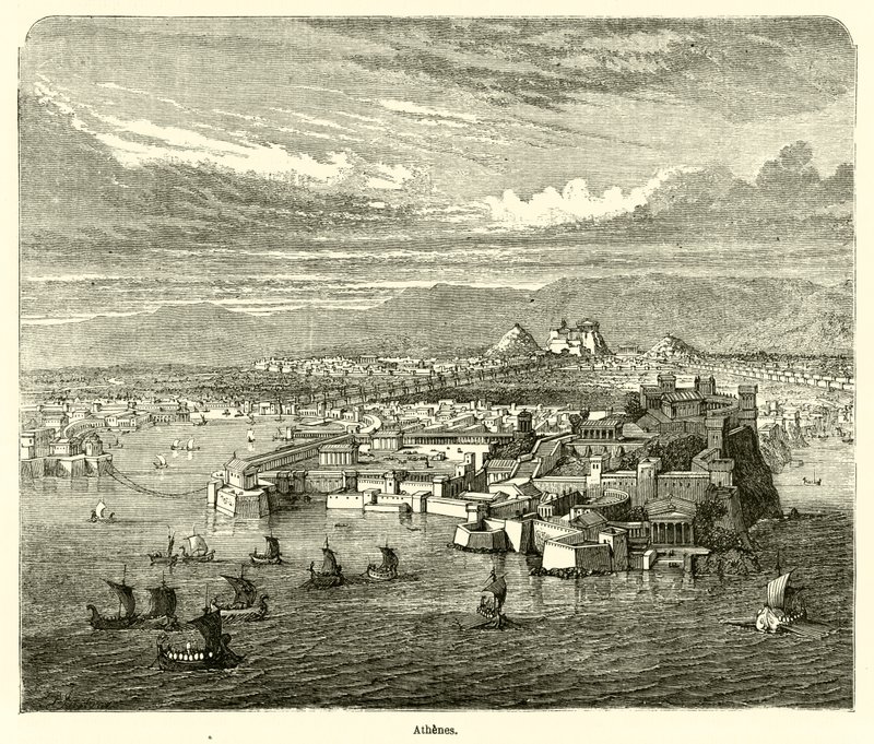 Atene (incisione) da French School