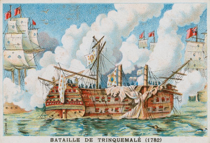 Battaglia di Trincomalee, 1782 da French School