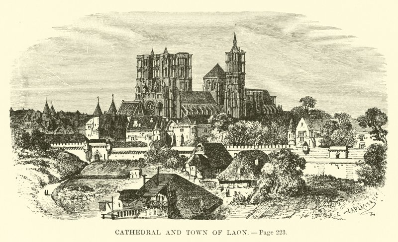 Cattedrale e città di Laon da French School
