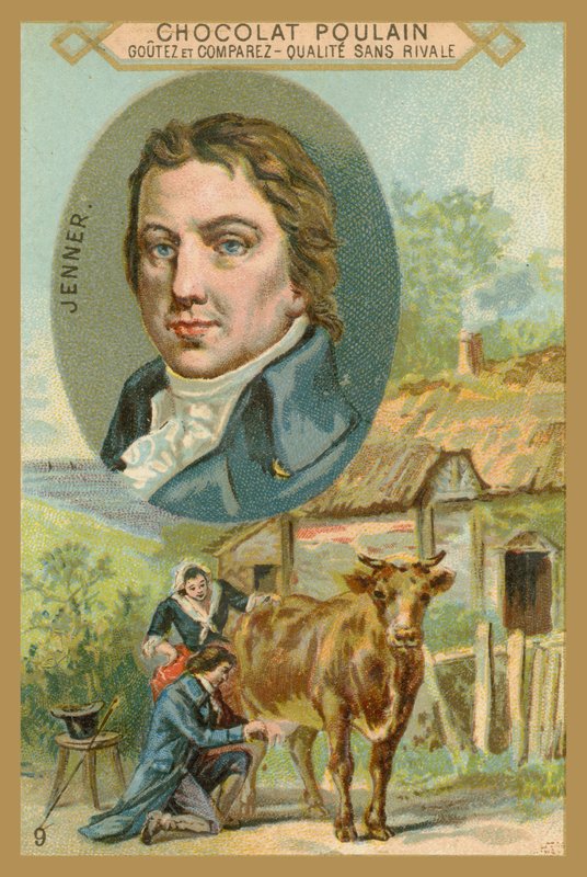 Carta commerciale Chocolat Poulain, Edward Jenner da French School