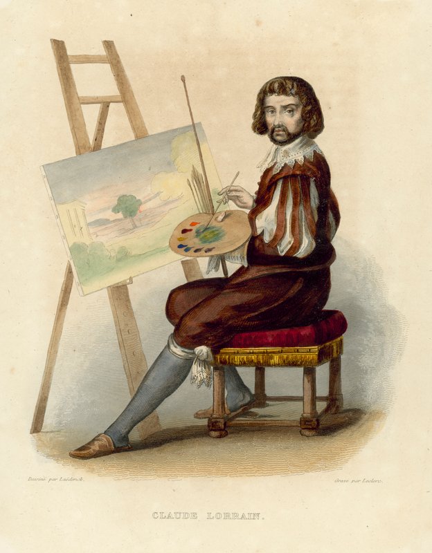 Claude Lorrain (incisione colorata) da French School