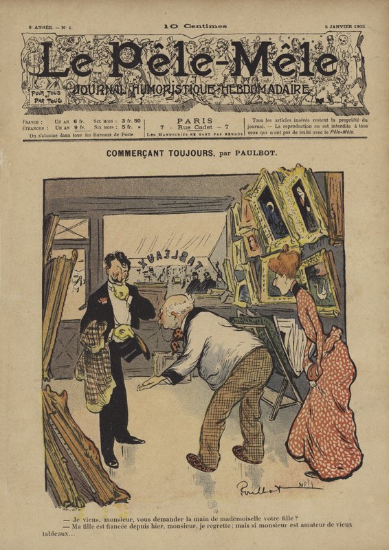 Commercant toujours. Illustrazione per Le Pele-Mele da French School