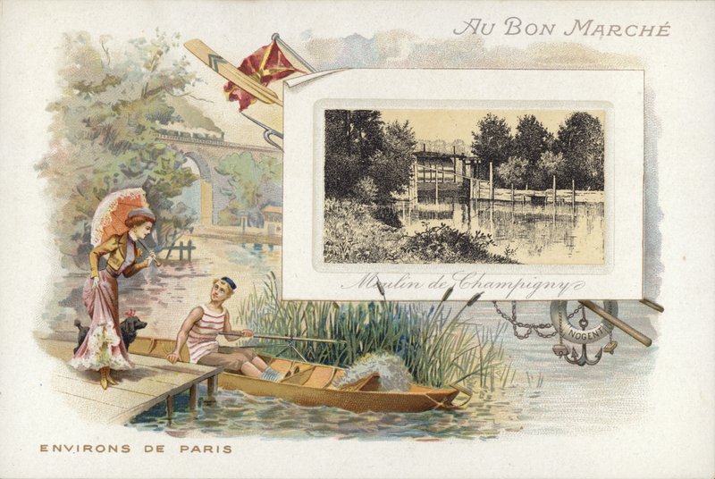 Coppia che parla vicino al lago da French School