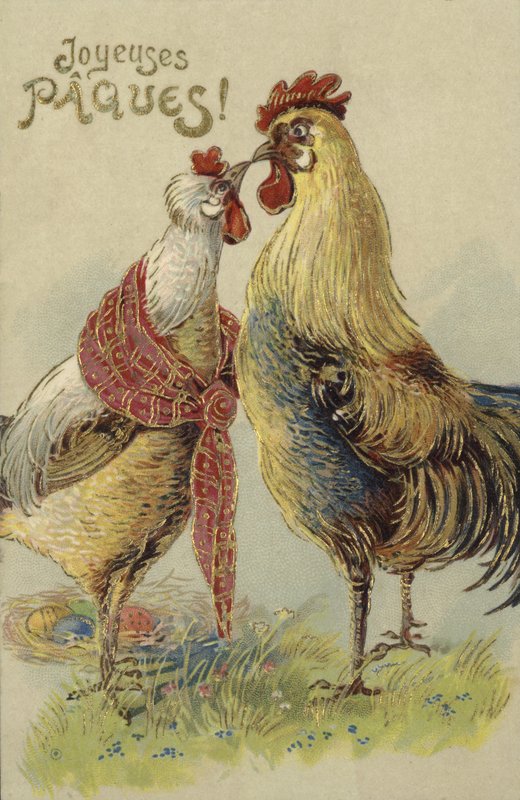 Cartolina di Pasqua con pulcini da French School
