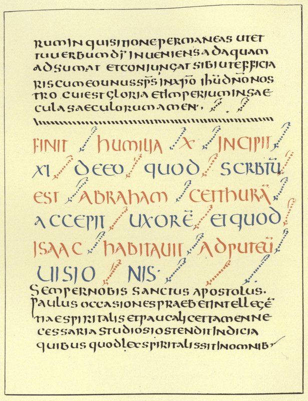 Esempio di scrittura onciale da French School