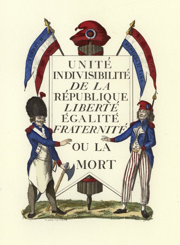 Facsimile di un manifesto repubblicano, Rivoluzione francese da French School