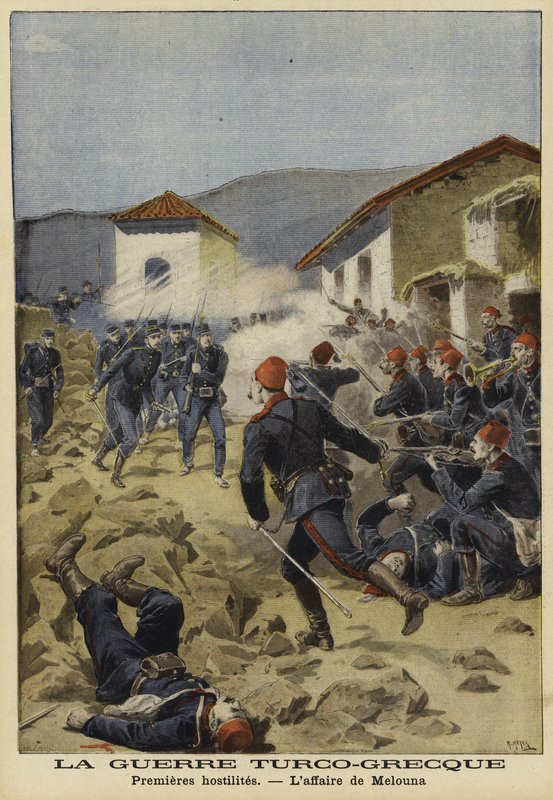 Prime ostilità della Guerra Greco-Turca, 1897 da French School