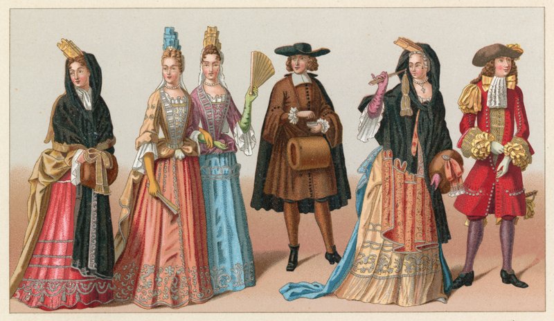 Costume francese del XVII secolo da French School