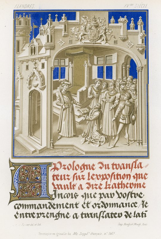 Frontespizio in grisaille di un manoscritto da French School