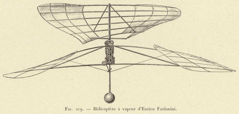 Elicottero a vapore di Enrico Forlanini da French School