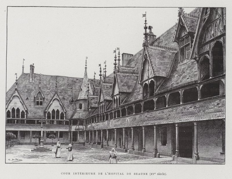 Cortile interno degli Hospices de Beaune da French School