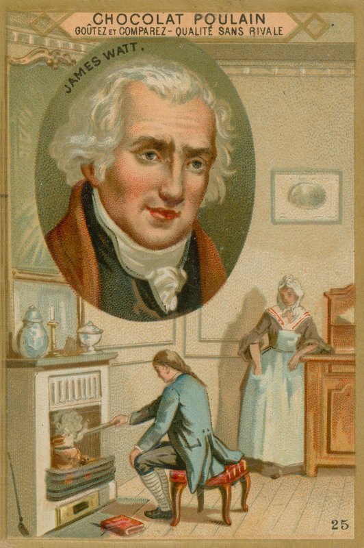 James Watt, carta commerciale Chocolat Poulain da French School