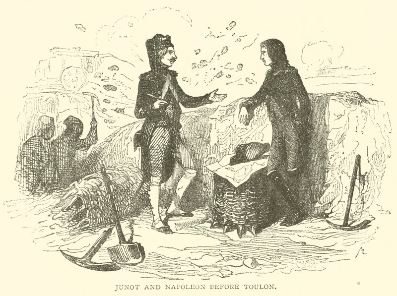 Junot e Napoleone davanti a Tolone da French School