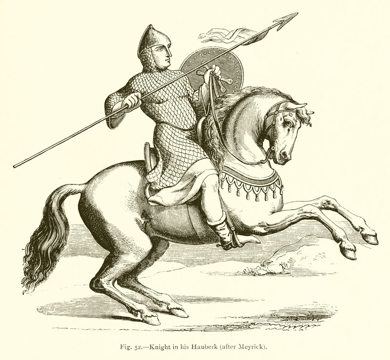 Cavaliere nella sua cotta di maglia da French School