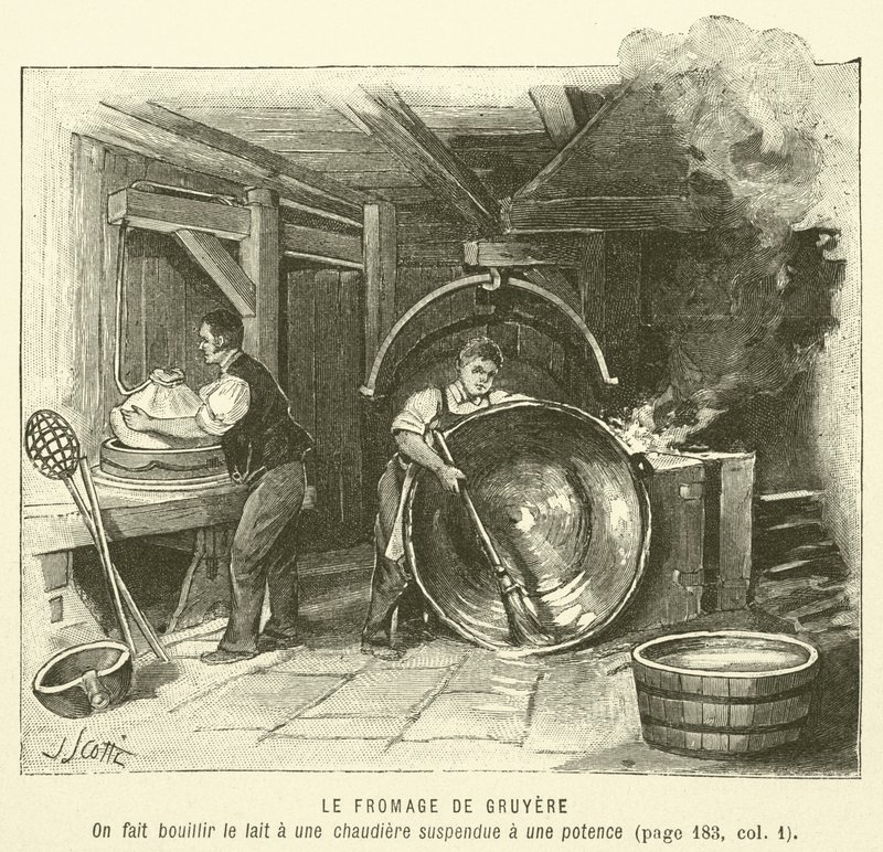 Il Formaggio di Gruyere (incisione) da French School