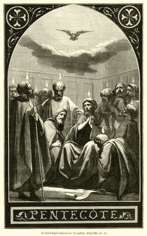 Lo Spirito Santo scende sugli apostoli (incisione) da French School